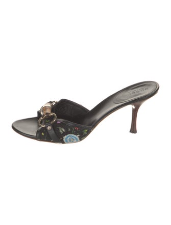 Gucci Flora Print Canvas Slides