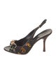 Gucci Flora Print Canvas Slingback Sandals