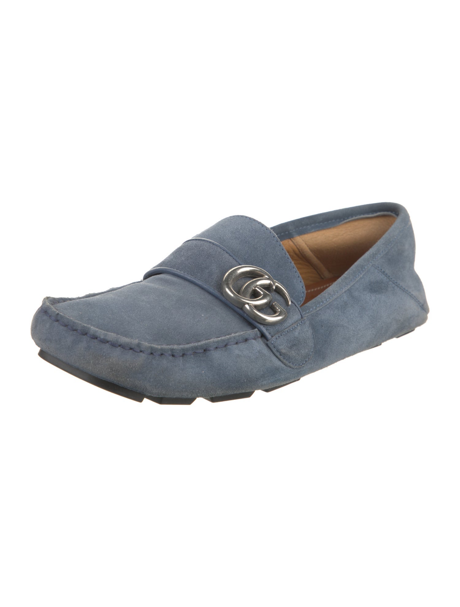 Gucci Double G Logo Suede Loafers