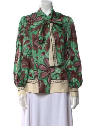 Gucci Silk Printed Button-Up Top
