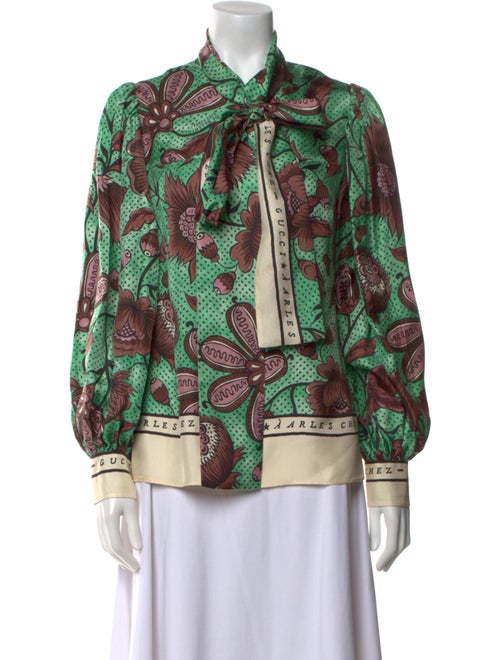 Gucci Silk Printed Button-Up Top