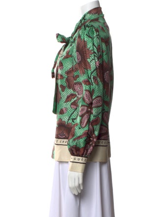 Gucci Silk Printed Button-Up Top