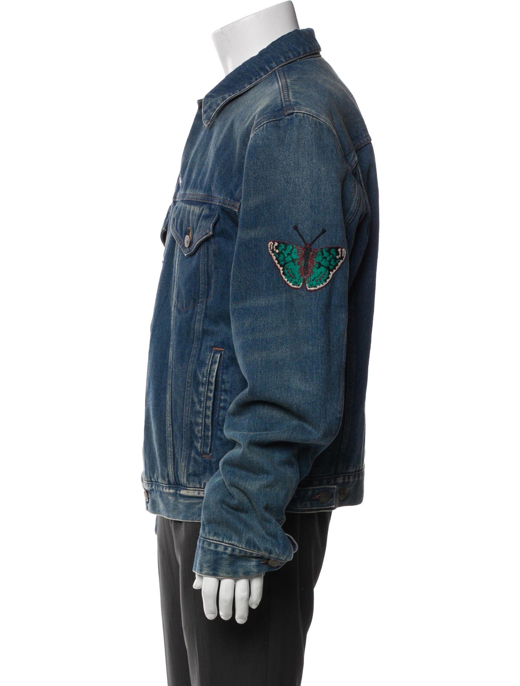 Gucci L'Aveugle Par Amour Tiger Head Accent Trucker Jacket