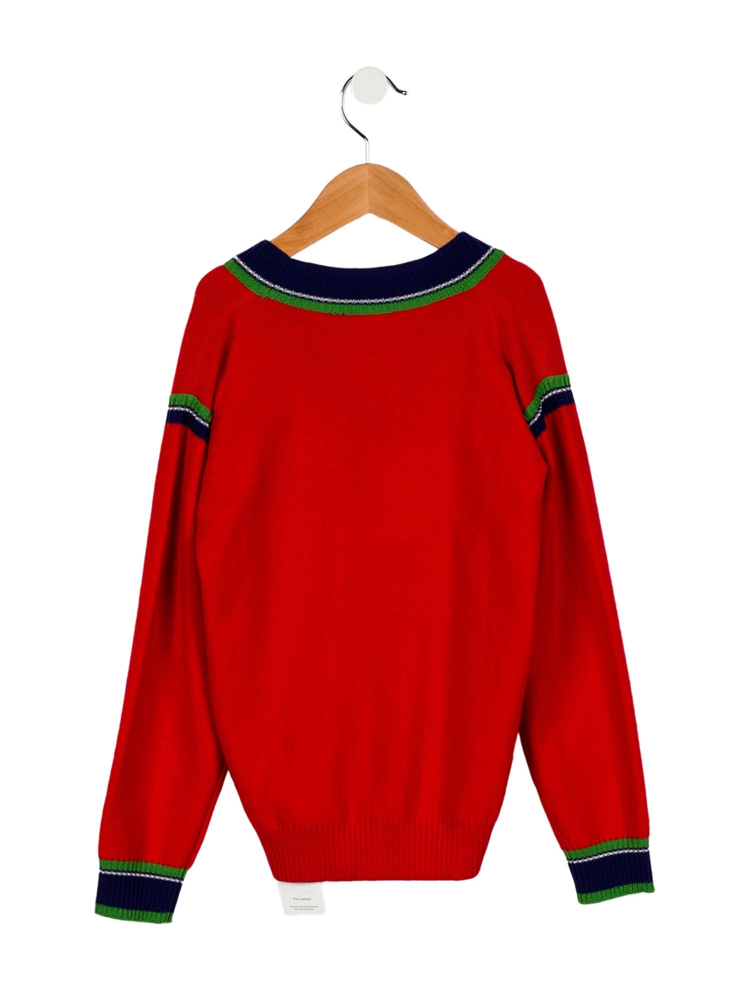 Gucci Girls' Red Wool Cardigan w/ Tags