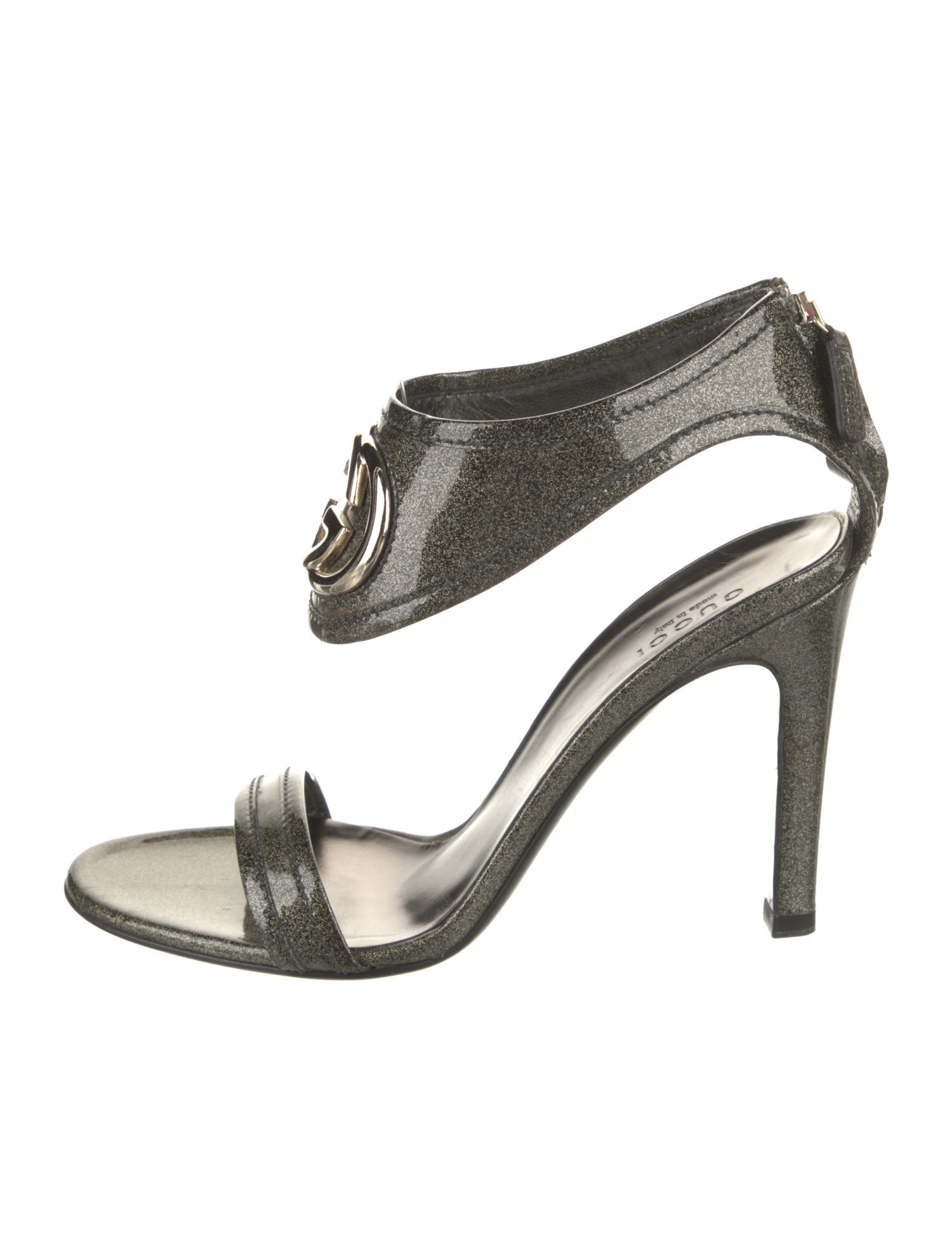 Gucci Interlocking G Logo Patent Leather Sandals