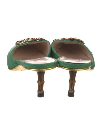 Gucci Double G Logo Crystal Embellishments Mules