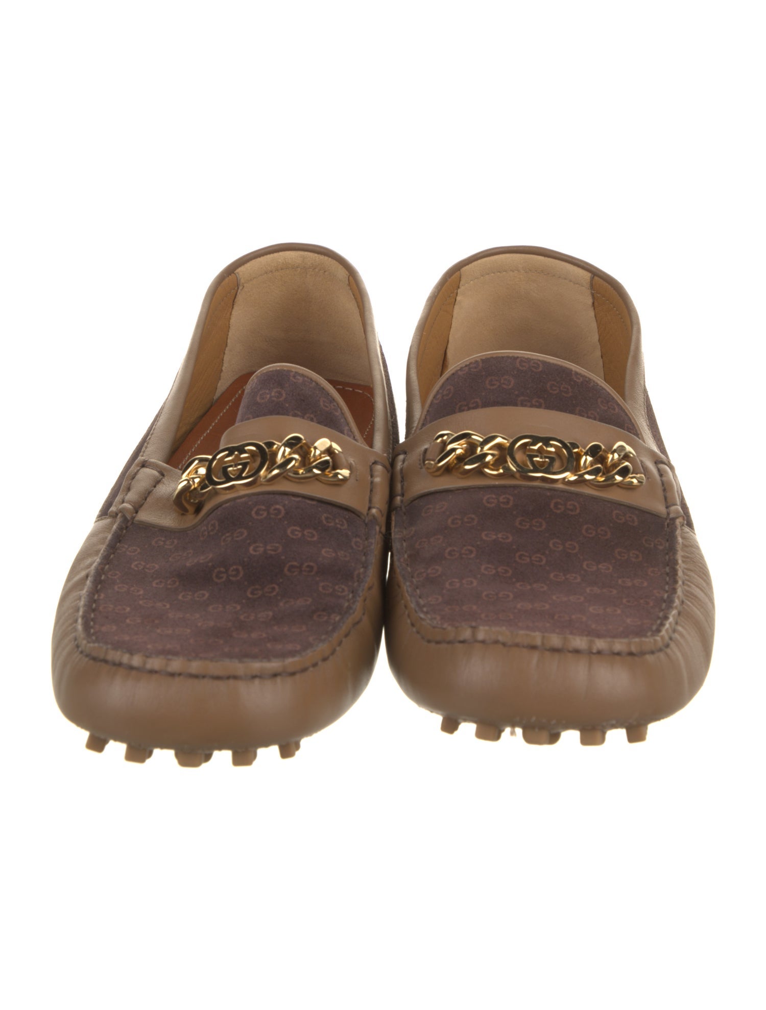 Gucci Sylvie Web Accent Leather Drivers