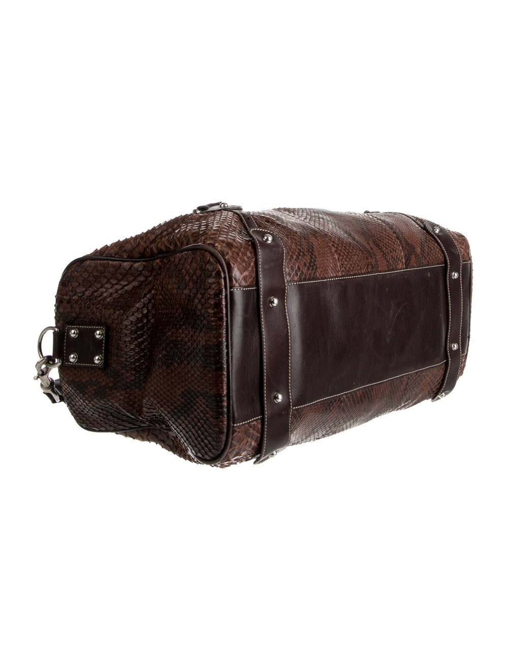 Gucci Weekender Bag Brown Python Web Accent & 195… - image 4