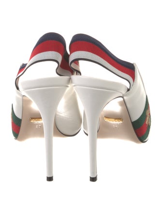 Gucci Web Accent Leather Slingback Pumps