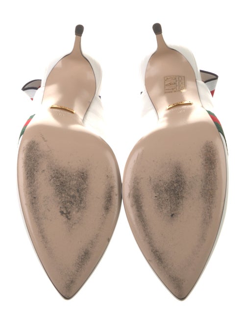 Gucci Web Accent Leather Slingback Pumps