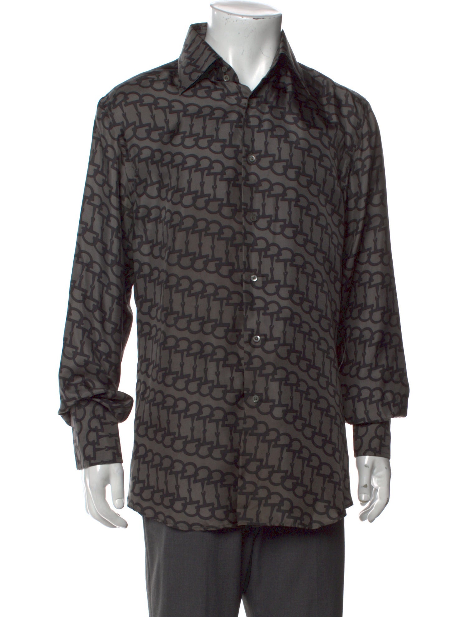 Gucci Silk Plaid Print Shirt