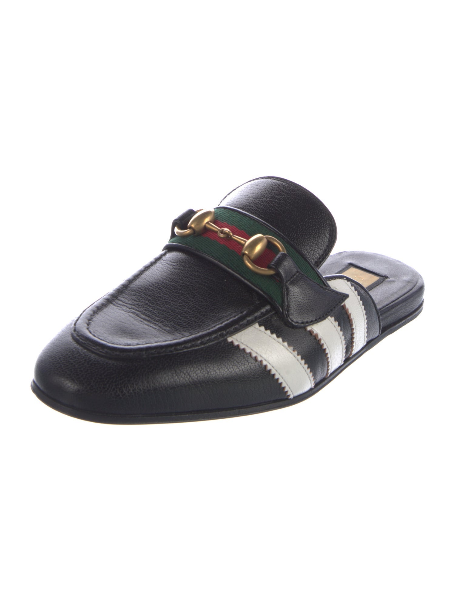 Gucci Web Accent Leather Mules