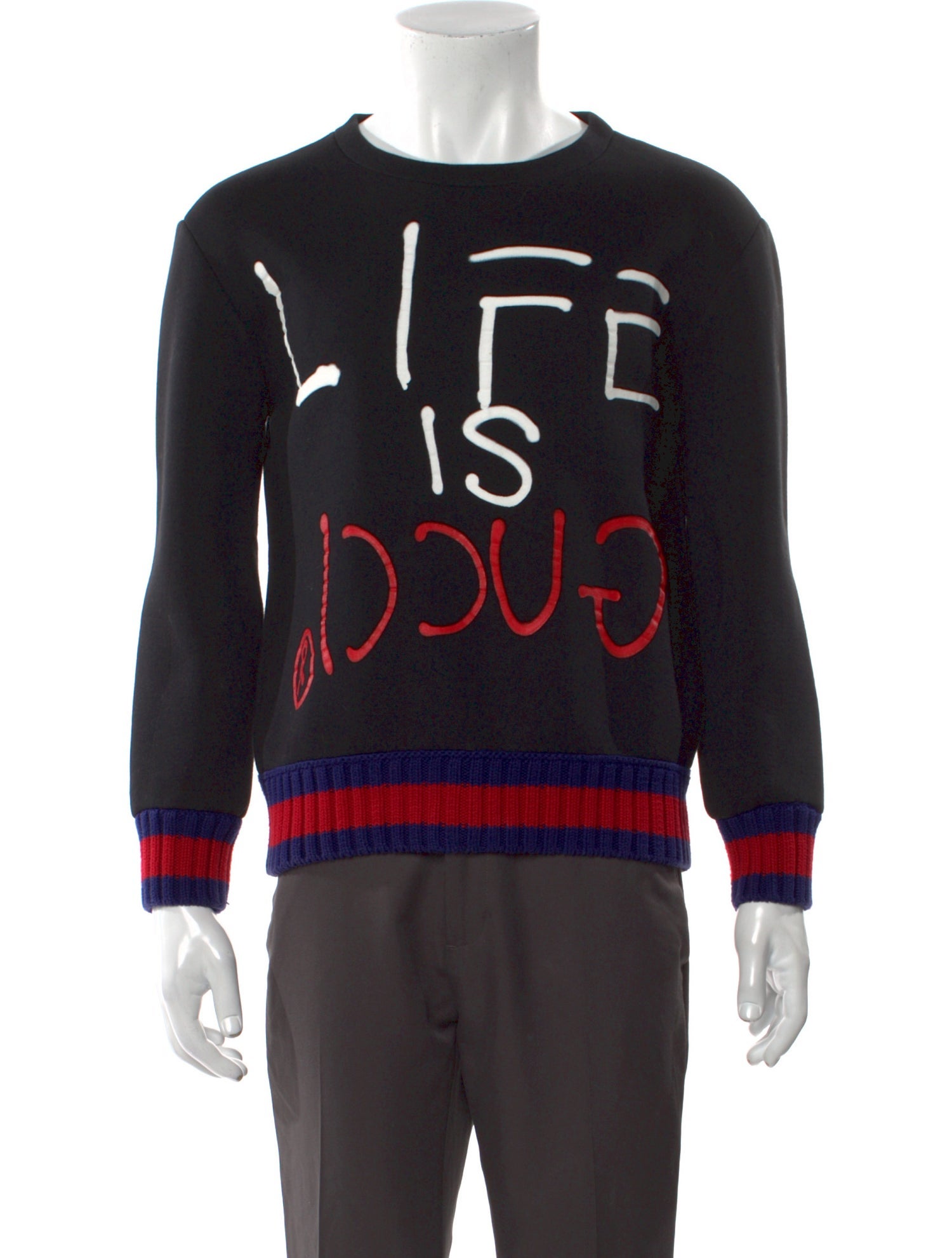 Gucci Sylvie Web Accent 'Life Is Gucci' Sweatshirt