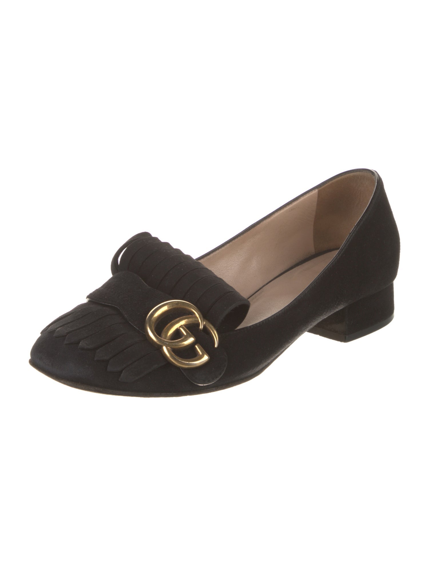 Gucci Double G Logo Suede Pumps