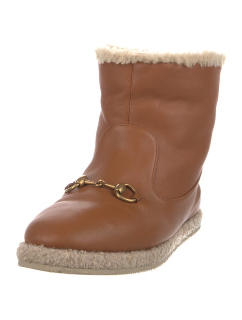 Gucci Horsebit Accent Leather Lace-Up Boots