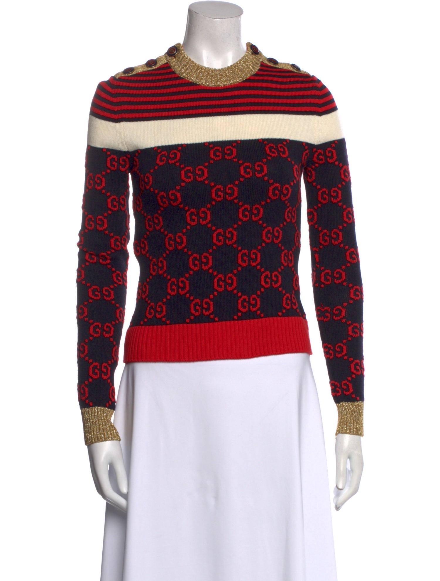Gucci Printed Crew Neck Sweater