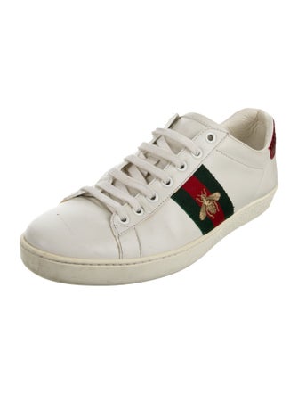 Gucci Web Accent Leather Sneakers