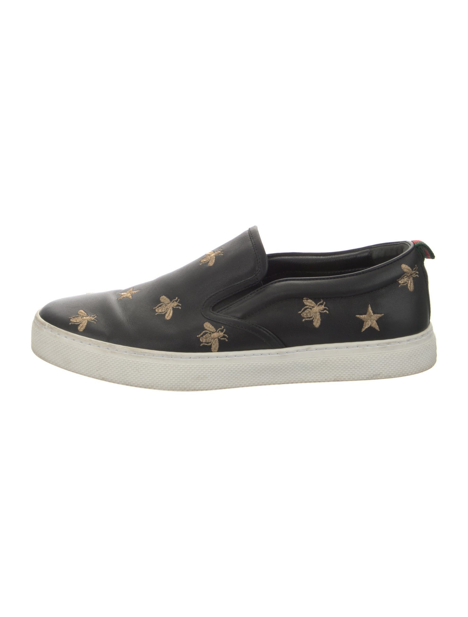 Gucci Web Accent Leather Sneakers