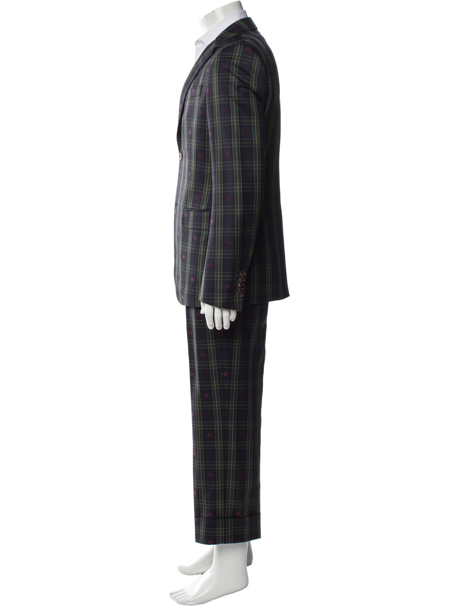 Gucci Bee Accent Wool Two-Piece Suit