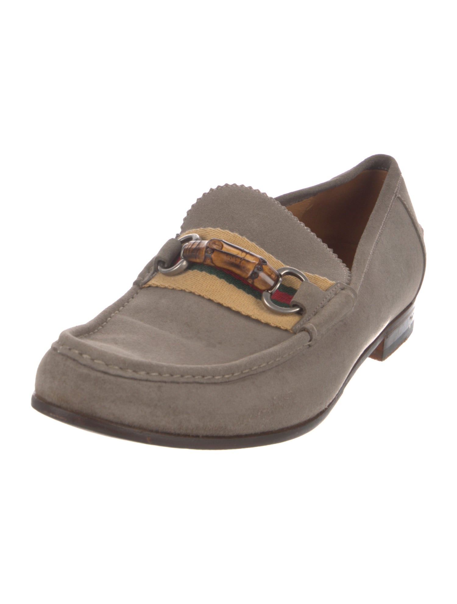 Gucci Web Accent Suede Dress Loafers