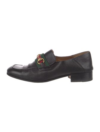 Gucci Web Accent Leather Dress Loafers