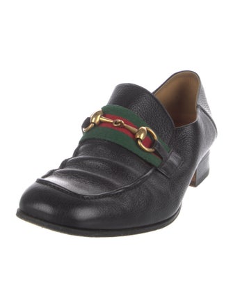 Gucci Web Accent Leather Dress Loafers