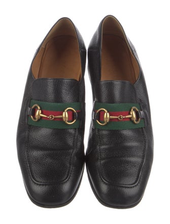 Gucci Web Accent Leather Dress Loafers