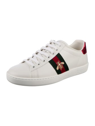 Gucci Web Accent Leather Sneakers