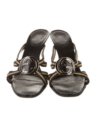 Gucci Interlocking G Logo Leather Slides