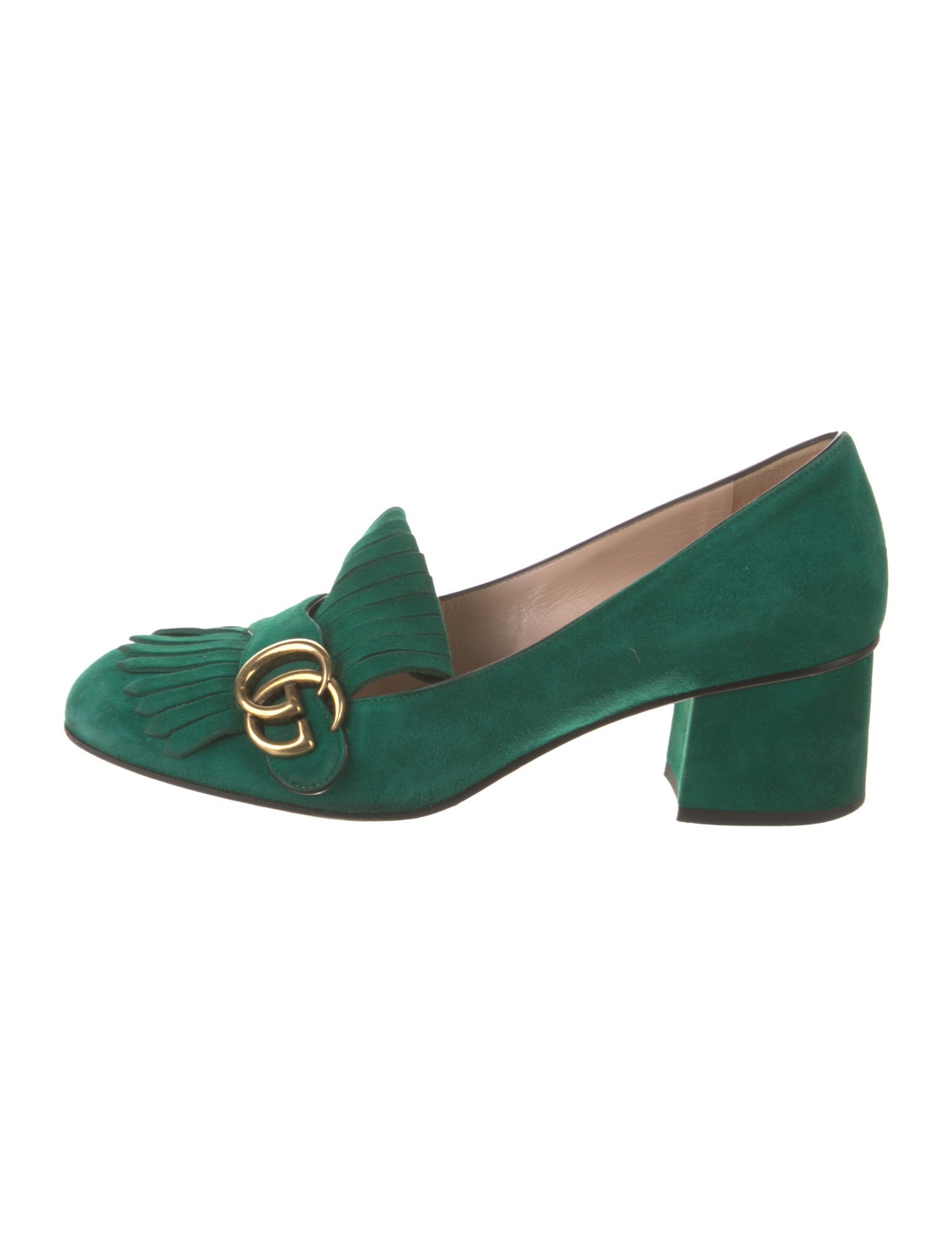 Gucci Double G Logo Suede Pumps