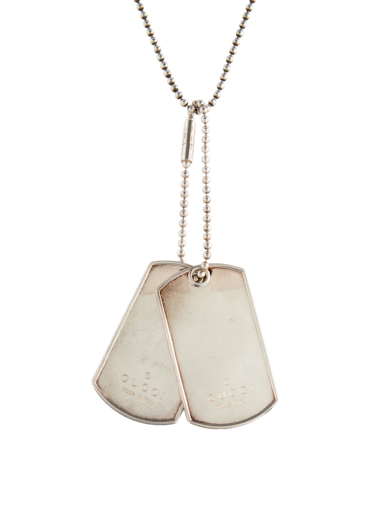 Gucci Double Dog Tag Pendant Necklace