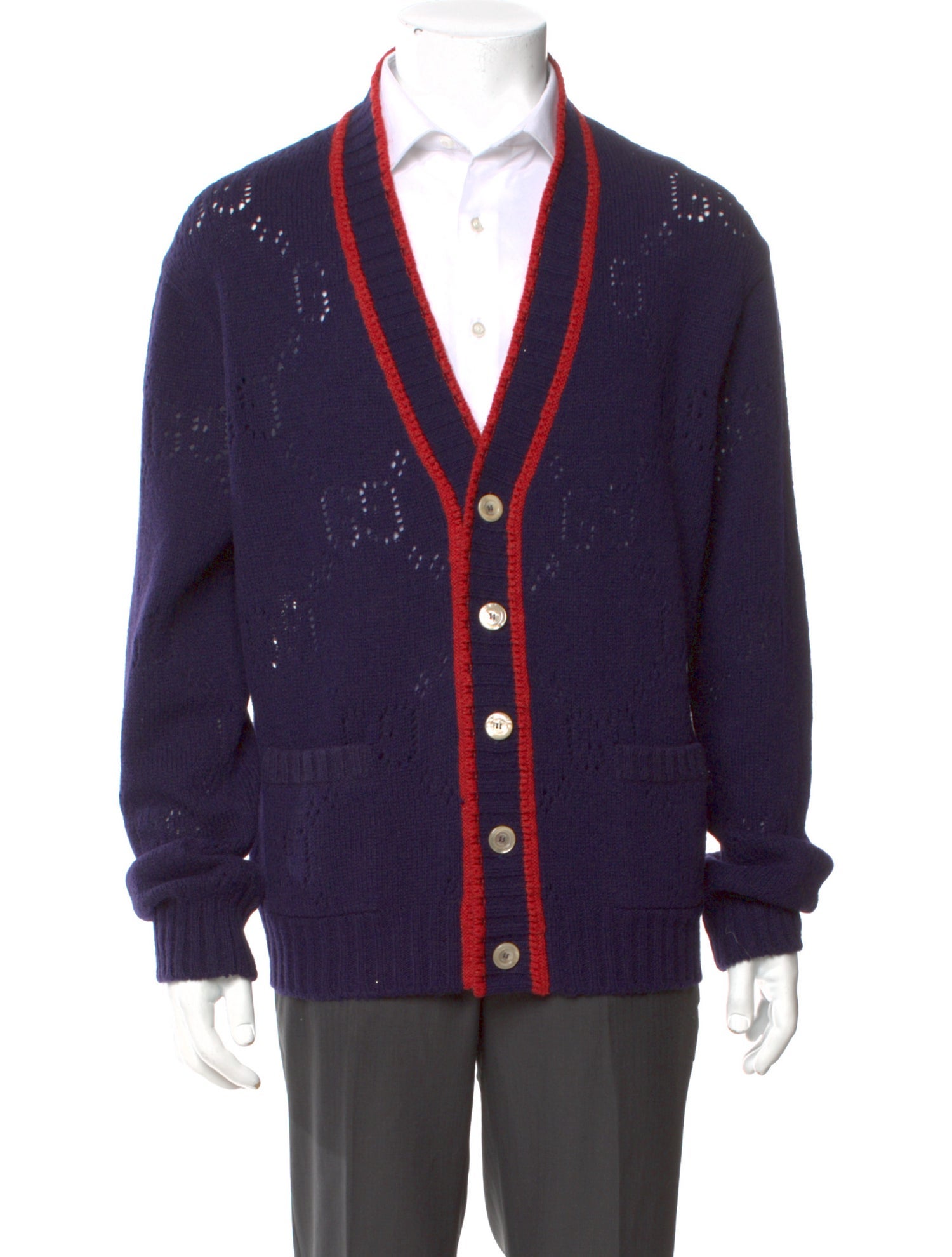 Gucci Web Accent Wool Cardigan