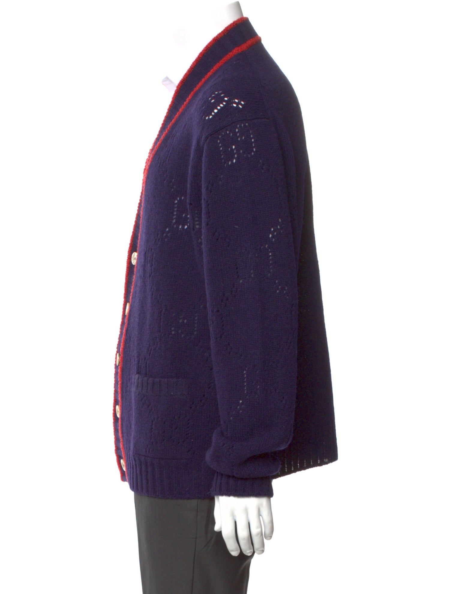 Gucci Web Accent Wool Cardigan