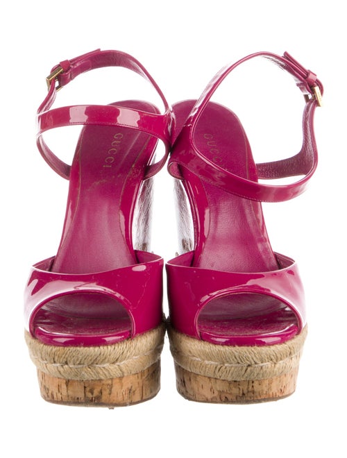 Gucci Microguccissima Pattern Patent Leather Espadrilles