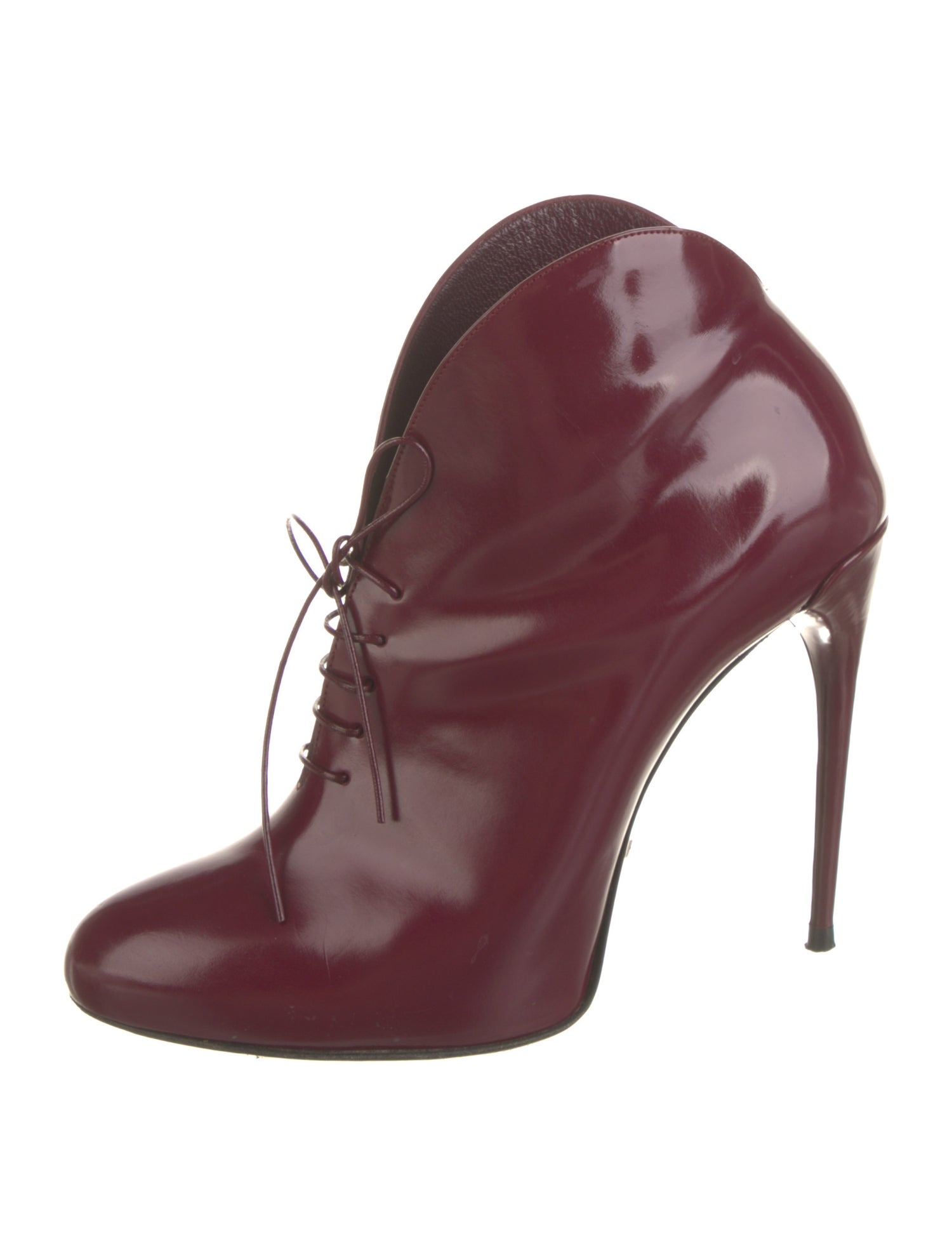 Gucci Patent Leather Lace-Up Boots