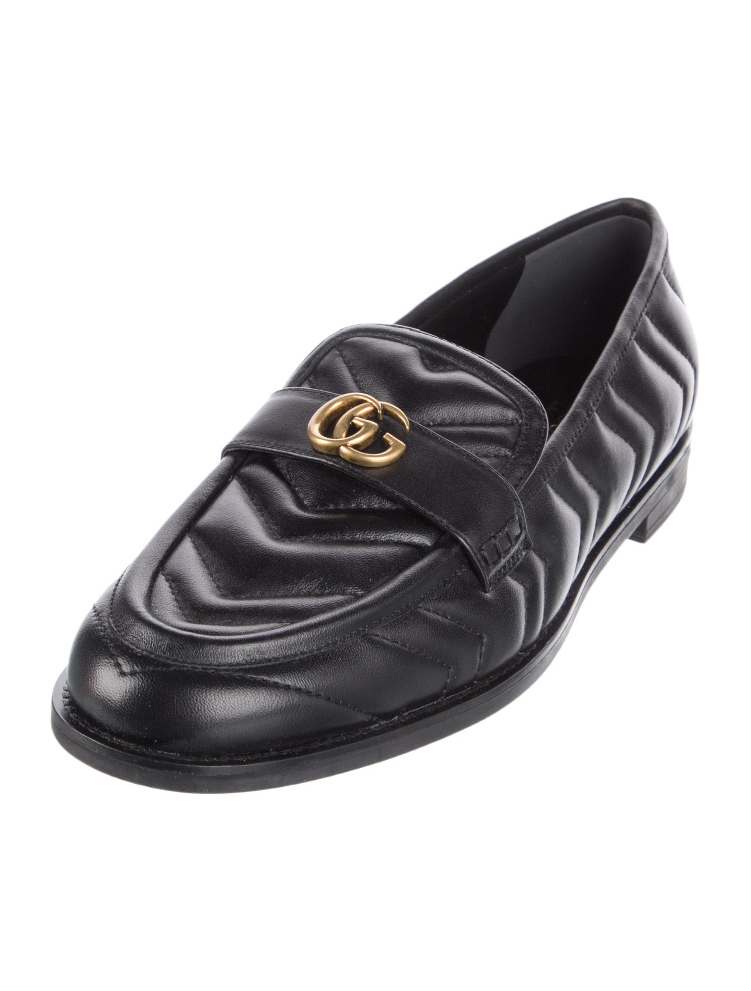 Gucci Double G Logo Leather Loafers