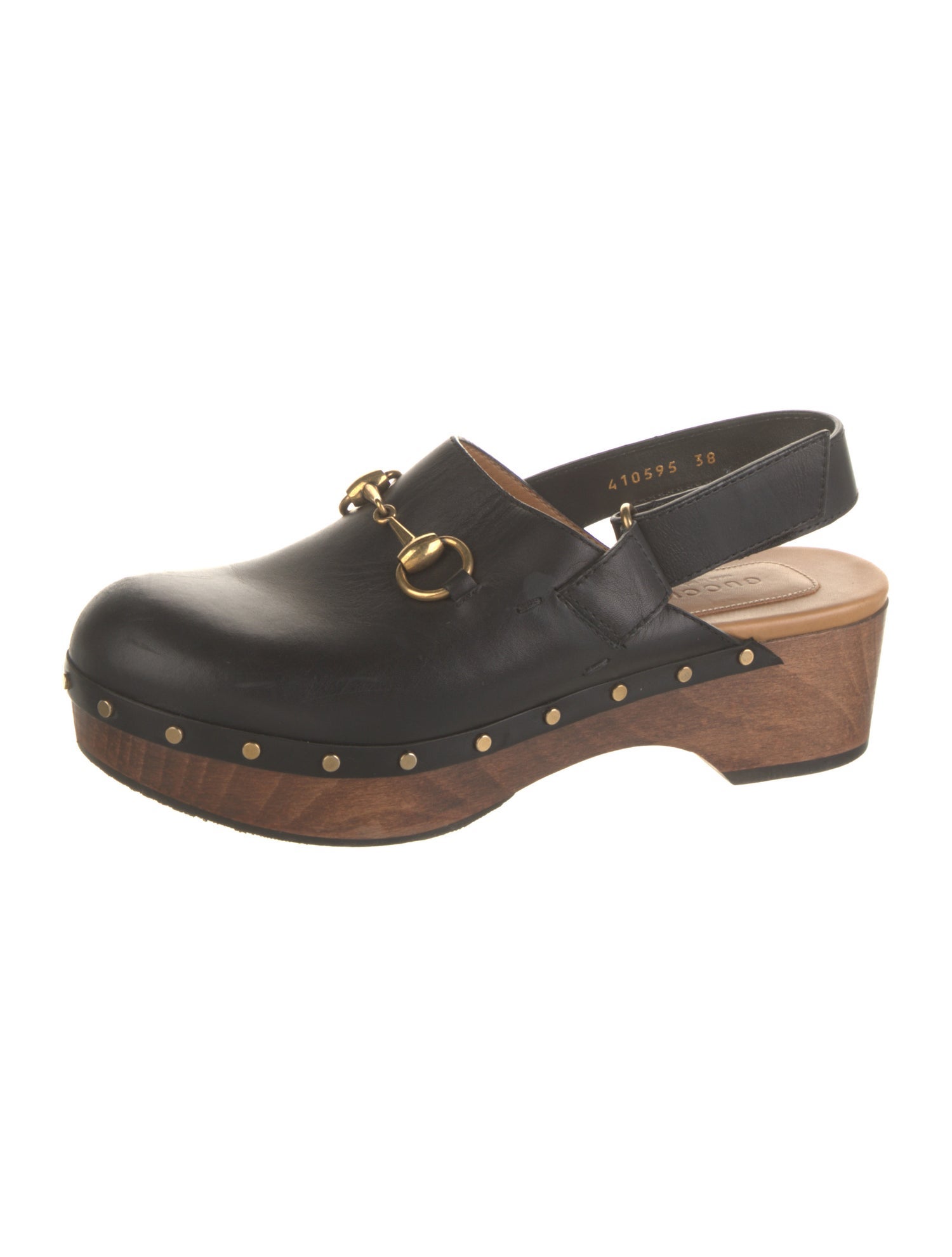 Gucci Horsebit Accent Leather Slingback Flats