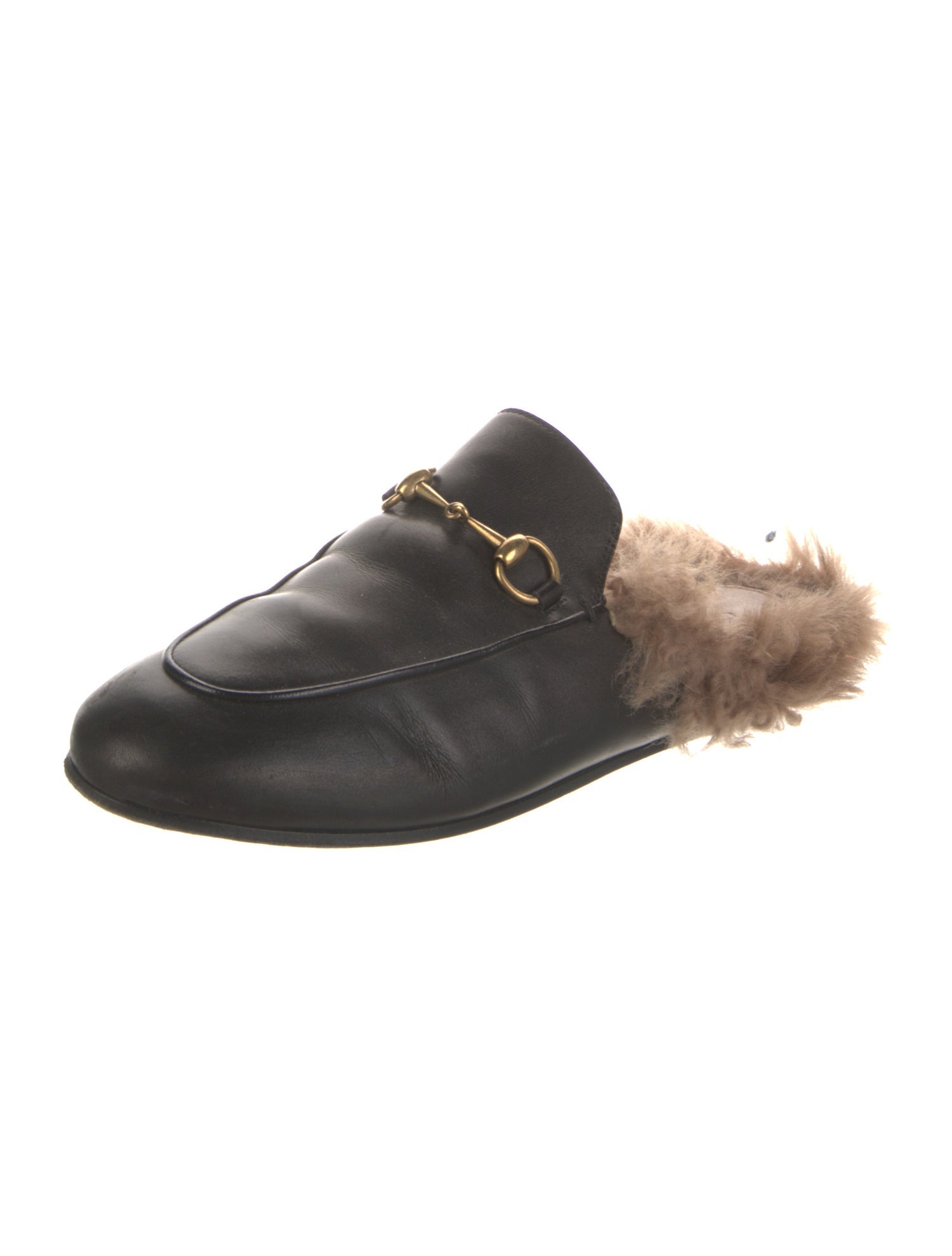 Gucci Horsebit Accent Calf Leather Mules