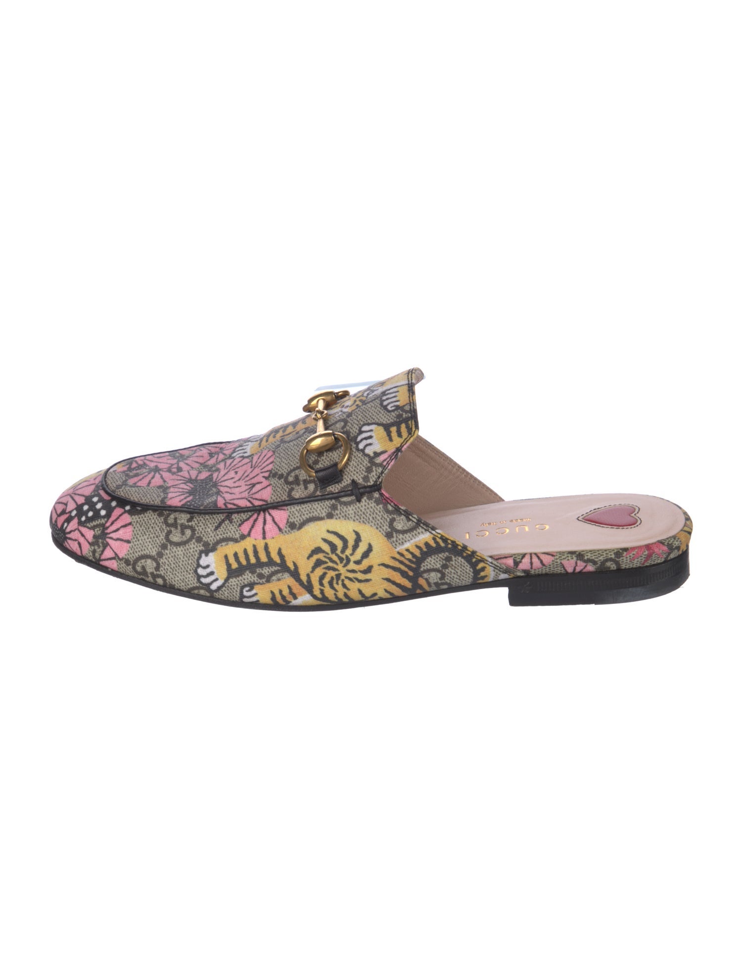 Gucci Horsebit Accent Printed Mules