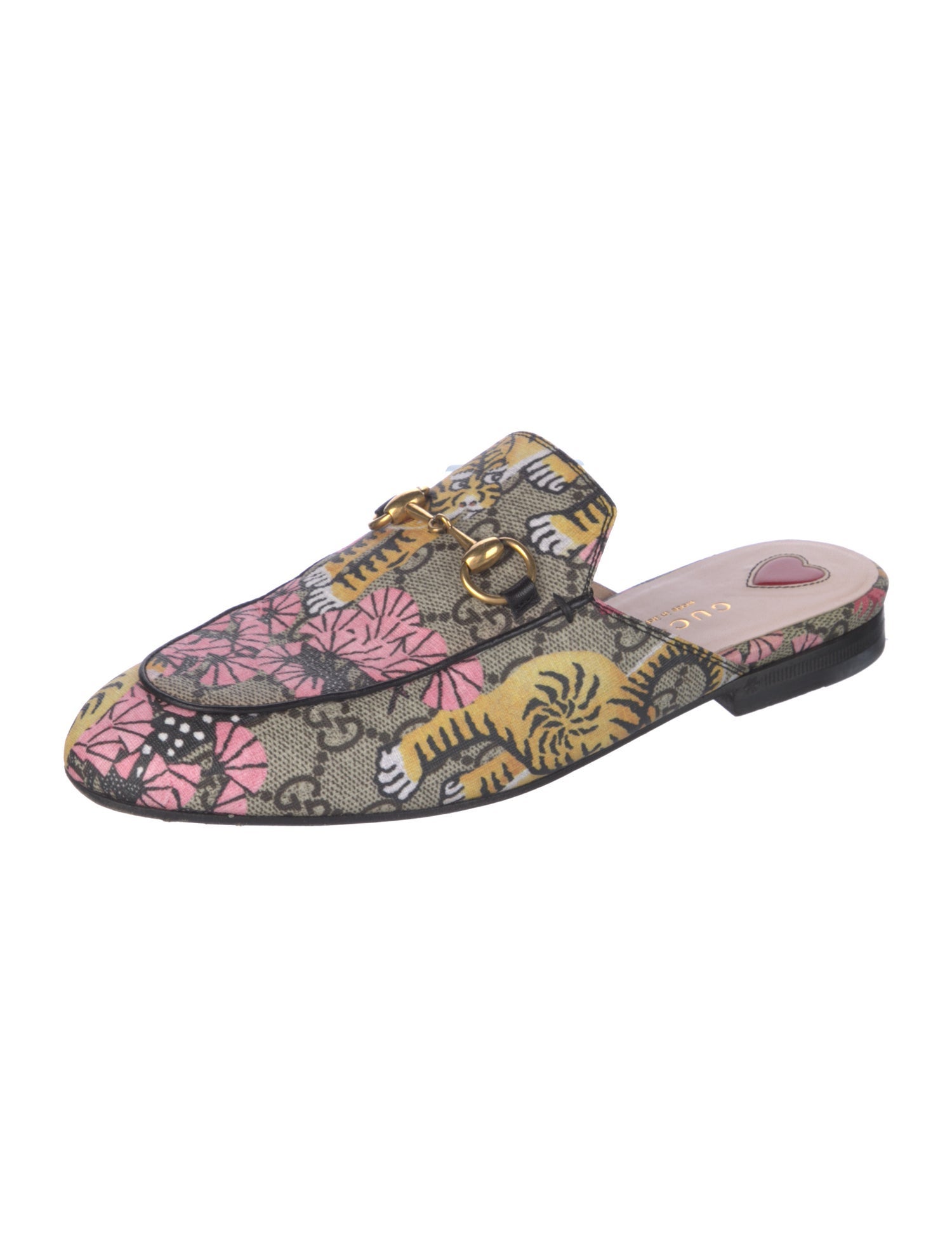 Gucci Horsebit Accent Printed Mules
