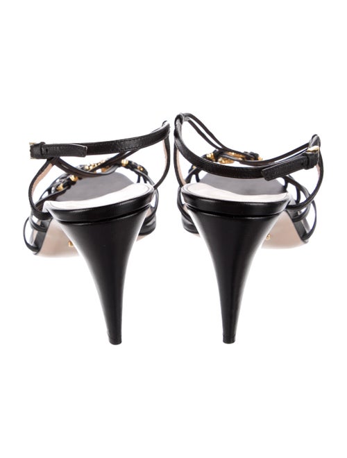 Gucci Interlocking G Logo Leather Slingback Sandals