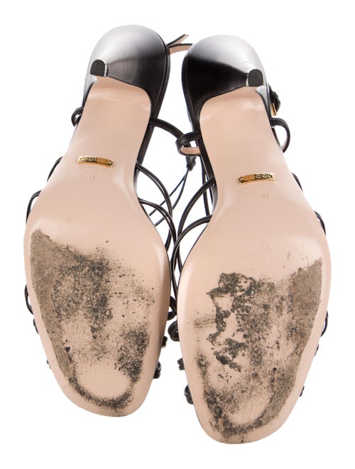 Gucci Interlocking G Logo Leather Slingback Sandals