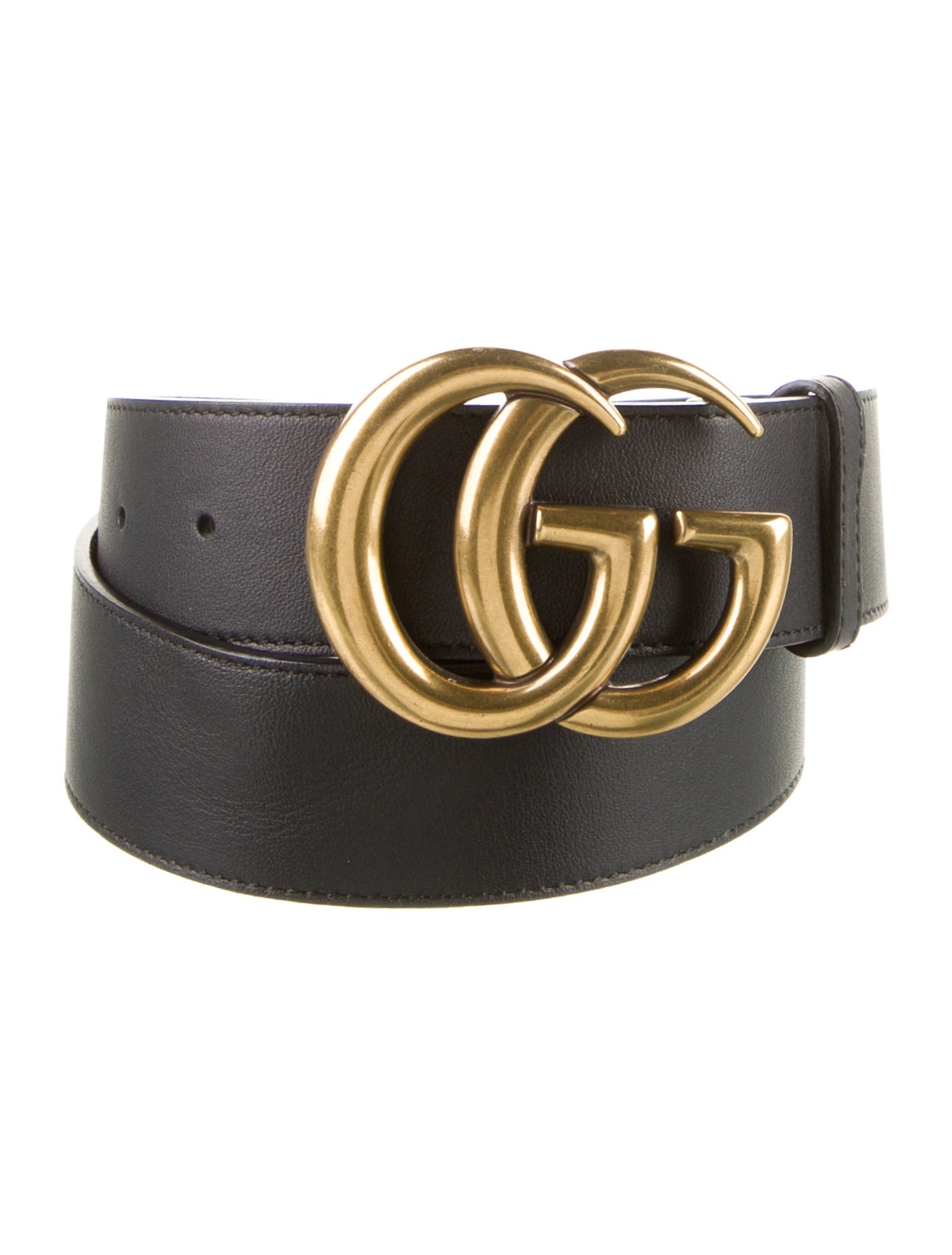 Gucci Double G Logo Leather Belt