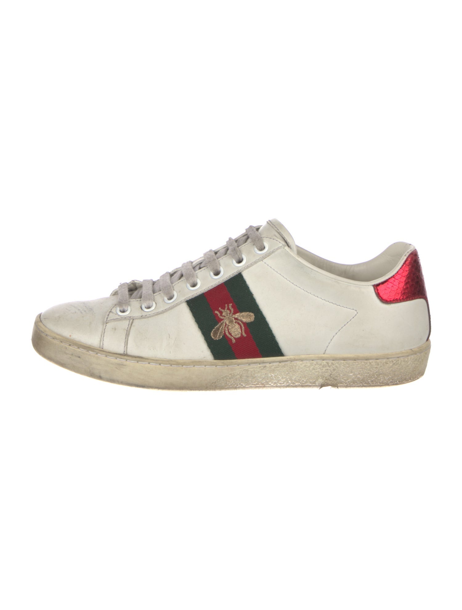 Gucci Web Accent Leather Sneakers