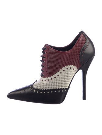 Gucci Leather Colorblock Pattern Pumps