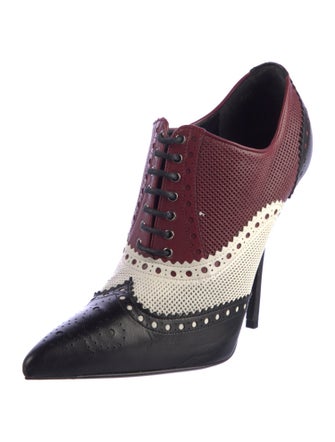 Gucci Leather Colorblock Pattern Pumps