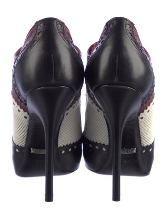 Gucci Leather Colorblock Pattern Pumps
