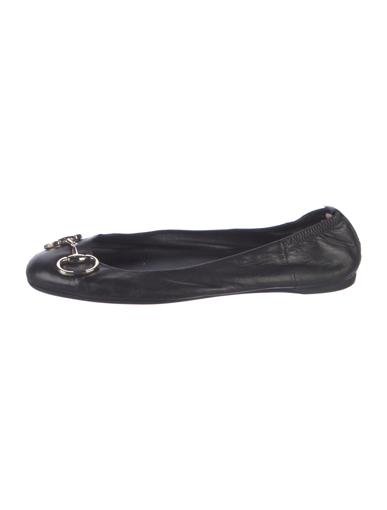 Gucci Horsebit Accent Leather Ballet Flats