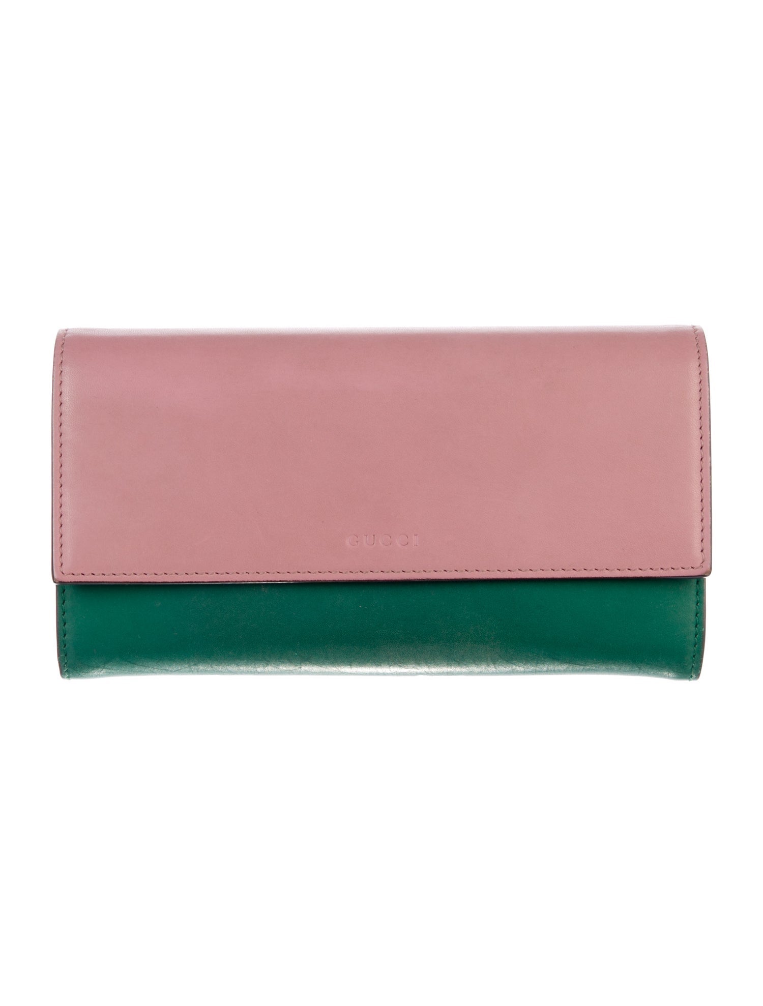 Gucci Leather Colorblock Pattern Continental Wallet
