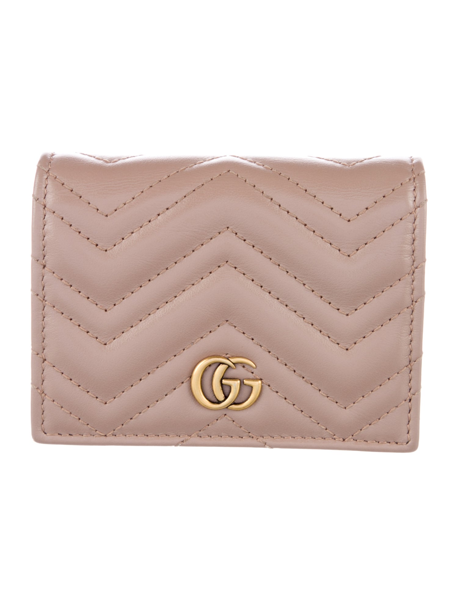 Gucci Matelasse Marmont Double G Logo Compact Wallet